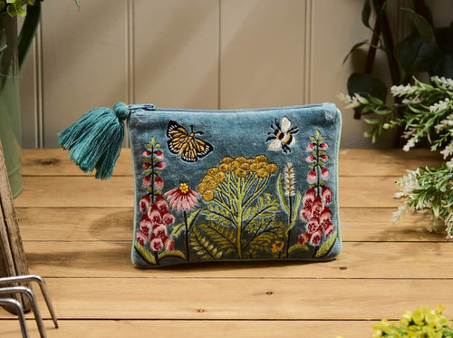 Samt bestickt kosmetiktasche - bestickt,