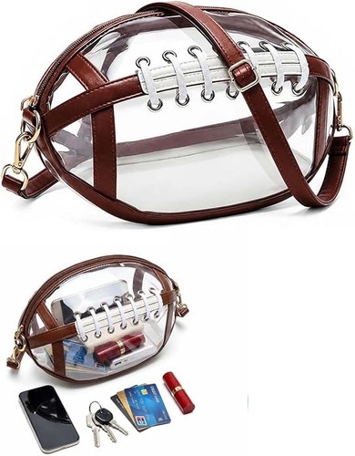 Clear football bag crossbody - football,