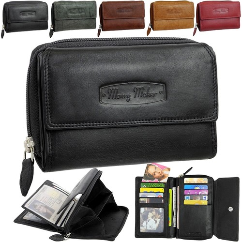 Leder damen portemonnaie - leder,