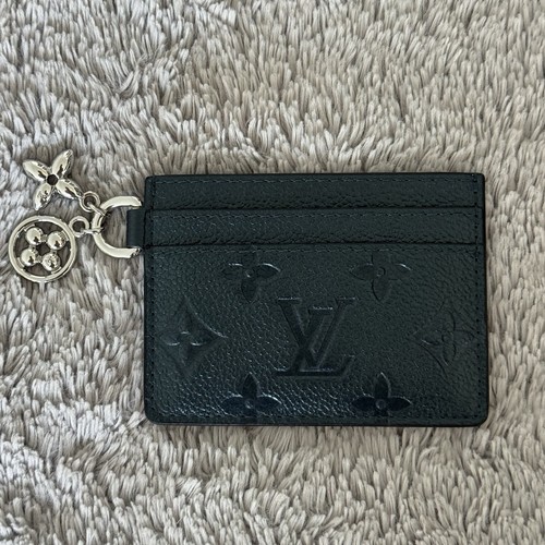Black embossed leather card - embossed,
